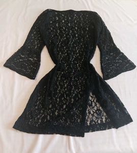 Y2K Black lace kurti cum dress