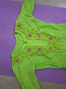 Vibrant Green Embroidered Kurta