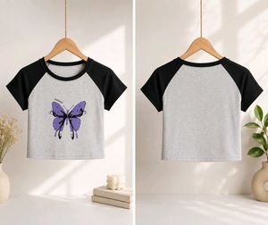 Butterfly Graphic Crop T-Shirt