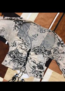 Boho Floral Print Tie-Up Top