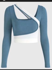 Asymmetrical Long Sleeve Top -XS