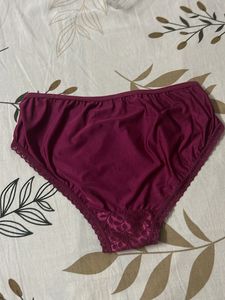 Lace Trimmed Purple Panties Set