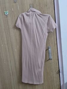 Ribbed Polo Neck Dress