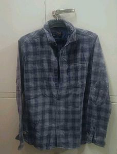 Men's Blue Plaid Flannel Shirt