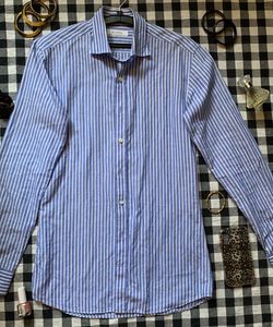Classic Blue & White Striped Men's Shirt