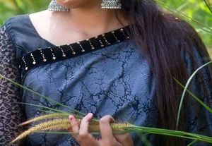Ruffel Gray Party Wear Saree