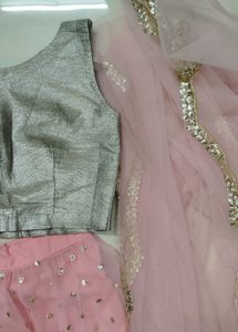 Elegant Pink Lehenga Choli 3 Piece Set