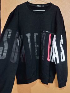 Black Graphic Print Sweatshirt