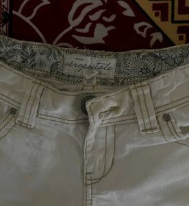 Chic Cream Denim Shorts