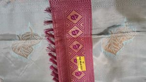 Brand New Grey Silk Saree with Maroon Border