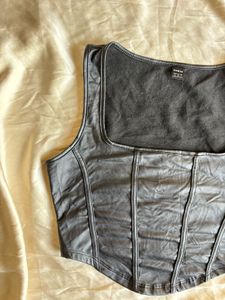 Shein Faux Leather Corset Top