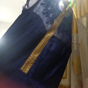 Full Heavy Work In Blue Gown
