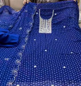 Royal Blue Embroidered Kurta Set
