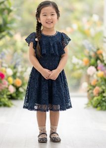 Navy Blue Layered frock  Dress for Girls