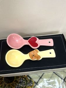 Kawaii Bear/Heart Dessert Spoon - Set of 2