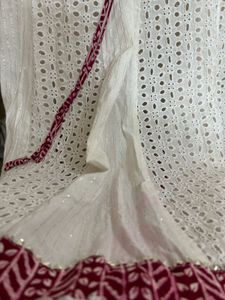 White Embroidered Anarkali Kurta