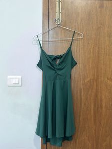 Green Twist Front Mini Dress