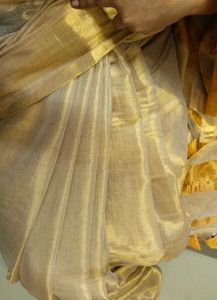 Elegant Golden Multissue Saree