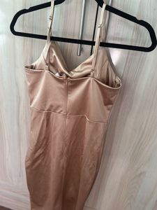Satin Cowl Neck Mini Dress