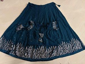 blue colour sequins lahenga