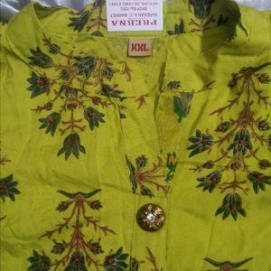 New Green Floral Print Kurta