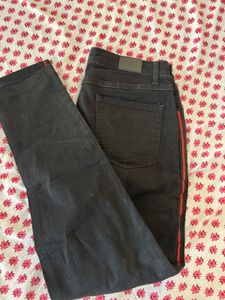 Black Jeans with Red Side Stripe