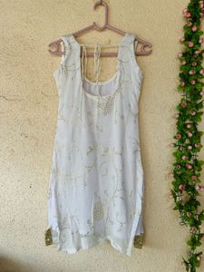 White Kurta with Gold Embellishments