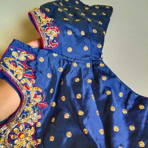 Red &amp; Blue Anarkali Dress