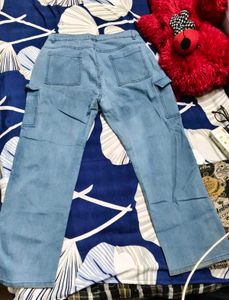 Light Blue Denim Cargo Pants