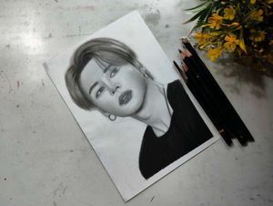 JIMIN 👑 (BTC) Hand-Drawn Portrait Sketch
