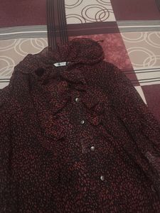 Chic Ruffled Print Shirt