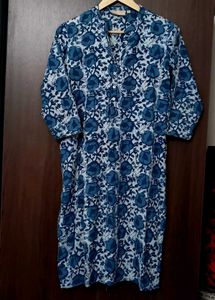 Blue Floral Print Kurta