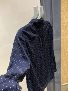Navy Blue Polka Dot Shirt