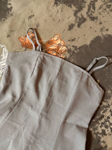 Gray Peplum Tank Top