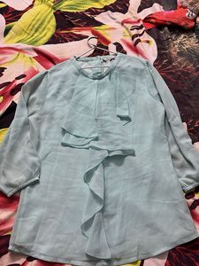 Mint Green Ruffle top