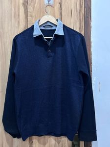 Crocodile Imported Navy Blue Long Sleeve Pullover
