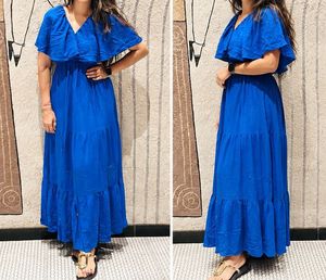 Blue Tiered Maxi Dress