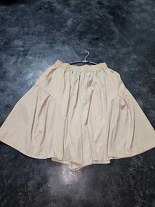 Cream High Waisted Flowy Short