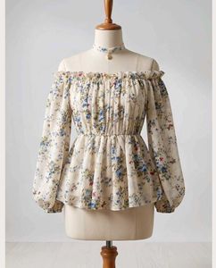Floral Off-Shoulder Peplum Top