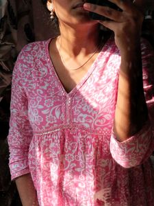 Pretty Pink Floral Kurta