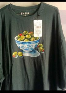 Dark Green Olive Print T-Shirt