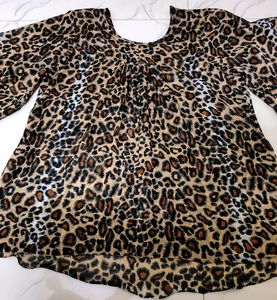Tiger Print Georgette Top Never Used