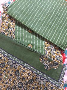 Elegant Printed Kurta Set with Dupatta(unstitched)