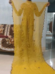 Yellow Embroidered Dupatta