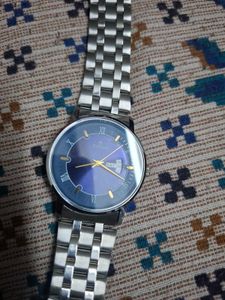 Titan Blue Dial Stainless Steel Watch