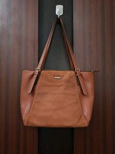 Chic Brown Faux Leather Shoulder Bag