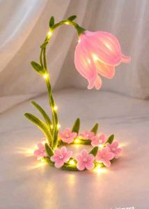 Enchanting Flower Lamp with Fairy Lights