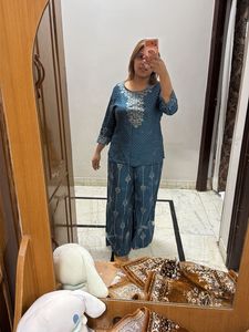 Teal Kurta Set with Palazzos