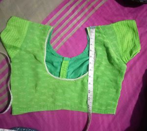 Bright Green Printed Blouse