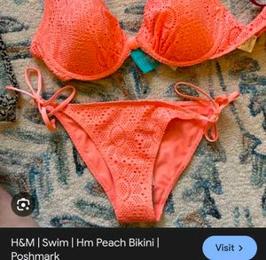 Coral Crochet Bikini Set